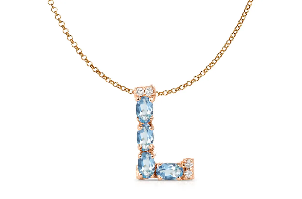 Pendant Letter L Initial 18 kt Gold