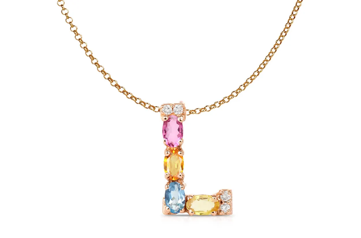 Pendant Letter L Initial 18 kt Gold