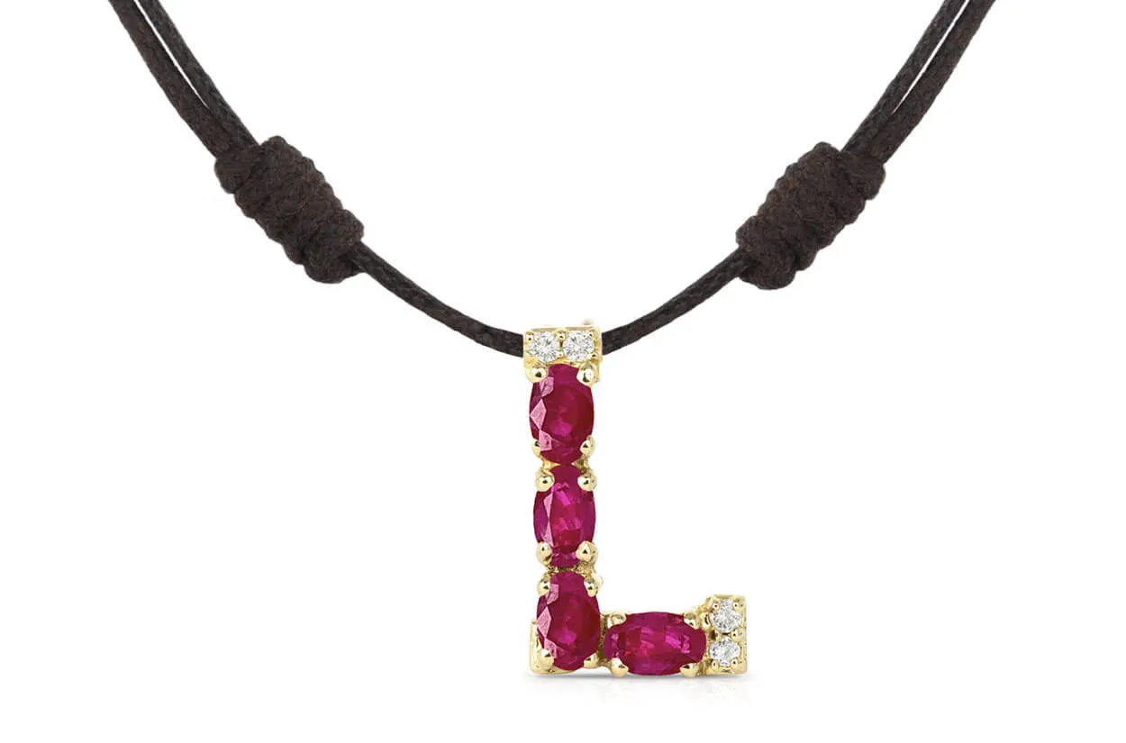 Pendant Letter L Initial 18 kt Gold