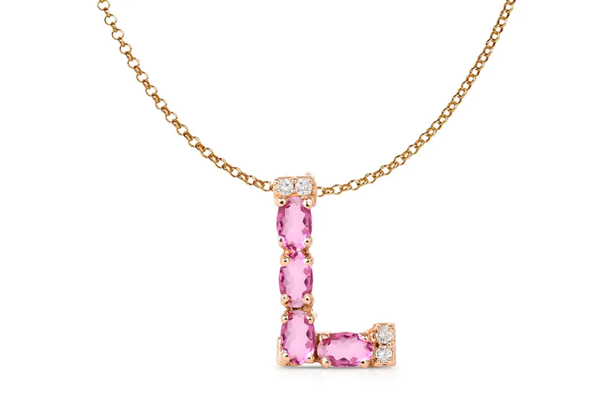 Pendant Letter L Initial 18 kt Gold
