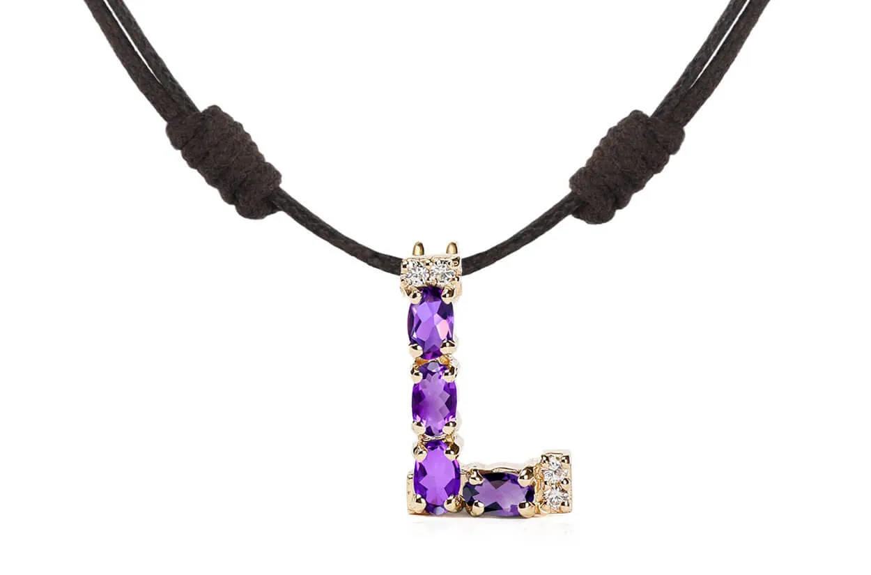 Pendant Letter L Initial 18 kt Gold