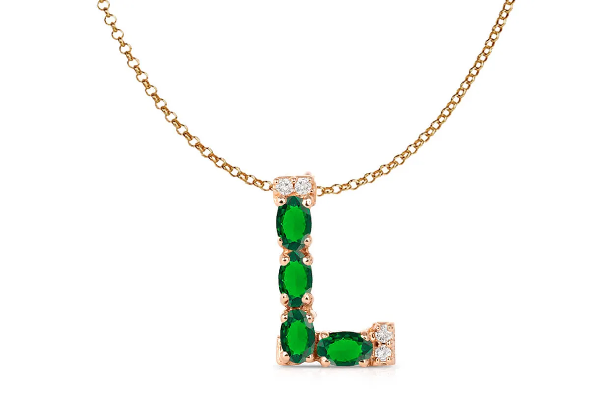 Pendant Letter L Initial 18 kt Gold