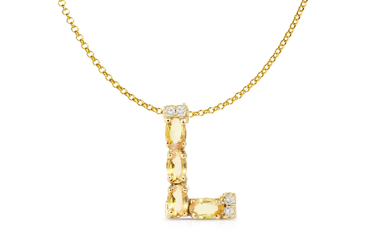 Pendant Letter L Initial 18 kt Gold