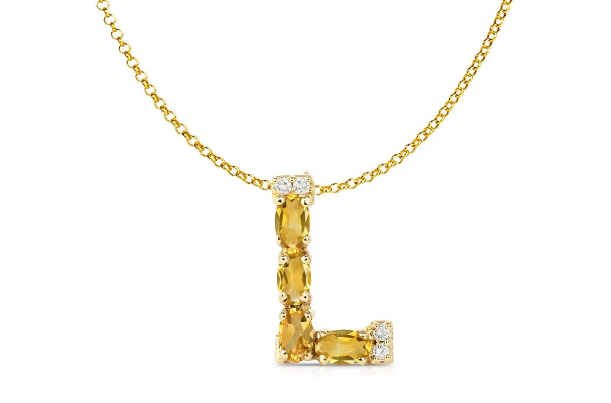 Pendant Letter L Initial 18 kt Gold