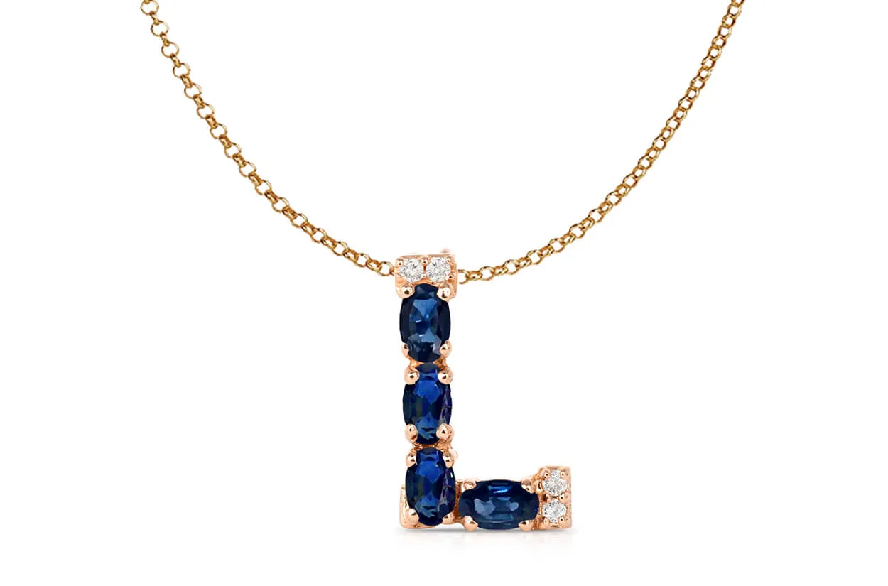 Pendant Letter L Initial 18 kt Gold