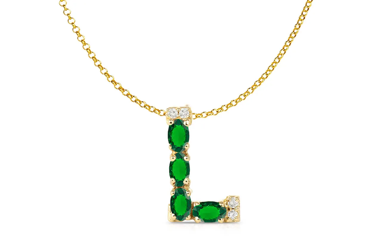 Pendant Letter L Initial 18 kt Gold