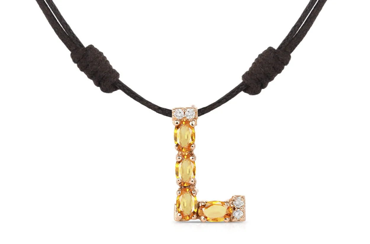 Pendant Letter L Initial 18 kt Gold