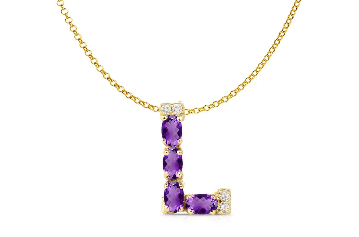 Pendant Letter L Initial 18 kt Gold