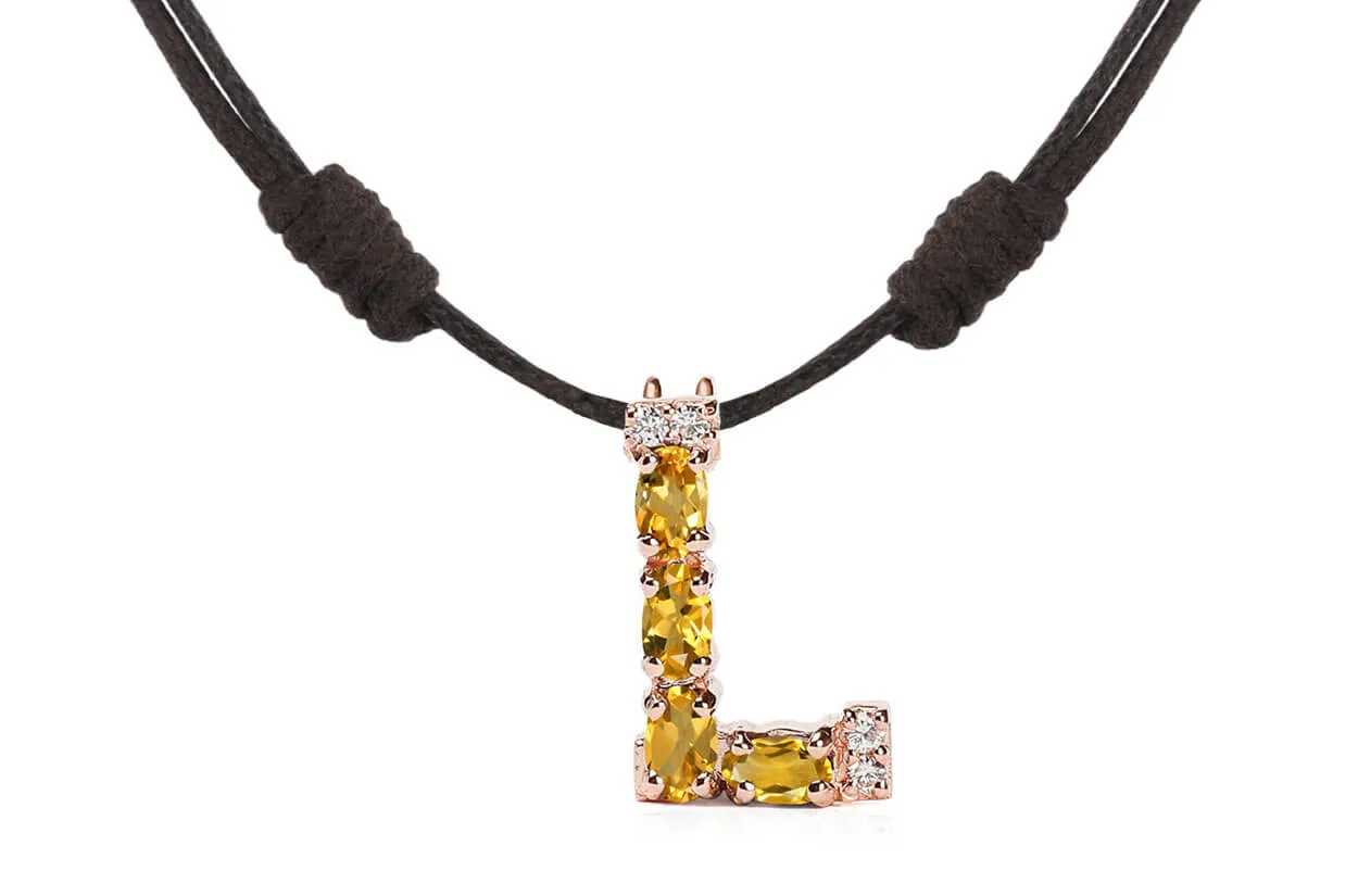 Pendant Letter L Initial 18 kt Gold