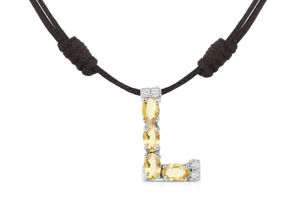 Pendant Letter L Initial 18 kt Gold