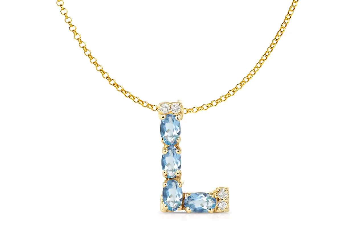Pendant Letter L Initial 18 kt Gold