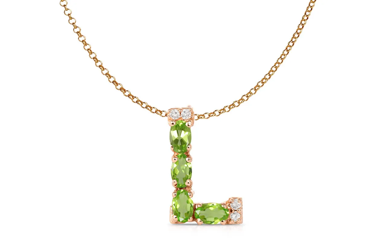 Pendant Letter L Initial 18 kt Gold