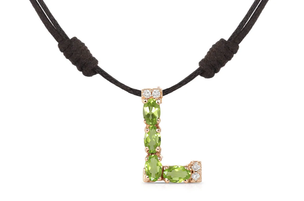 Pendant Letter L Initial 18 kt Gold