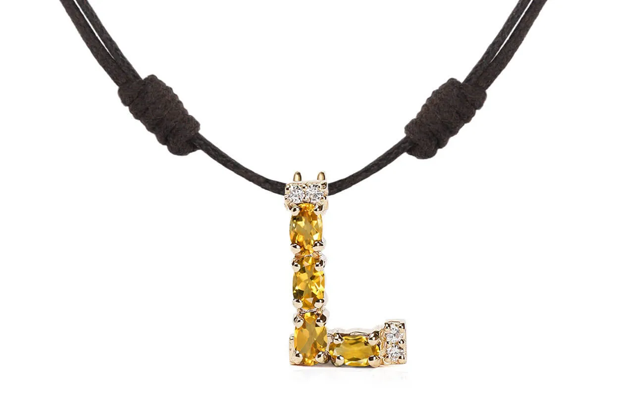 Pendant Letter L Initial 18 kt Gold