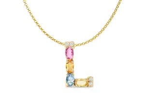 Pendant Letter L Initial 18 kt Gold