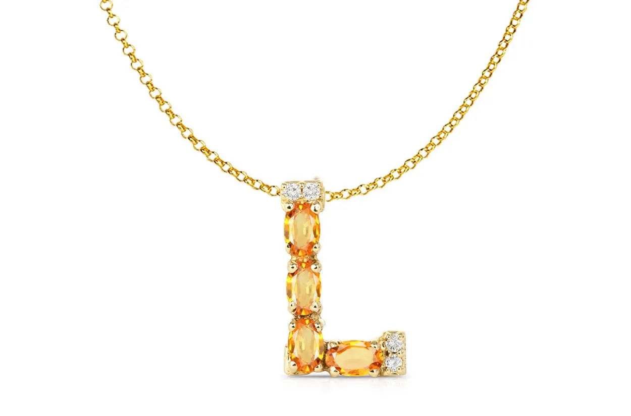 Pendant Letter L Initial 18 kt Gold