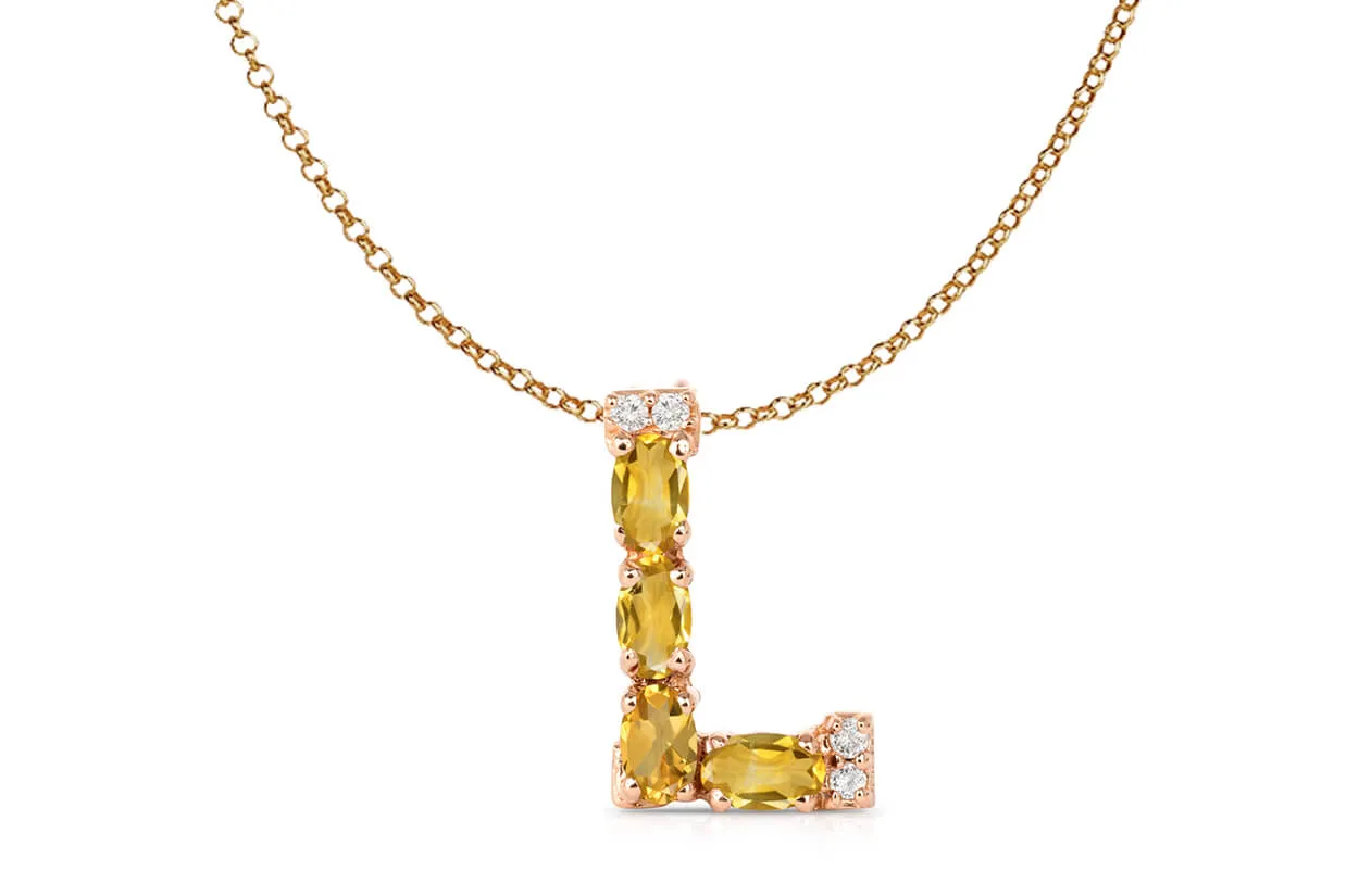 Pendant Letter L Initial 18 kt Gold