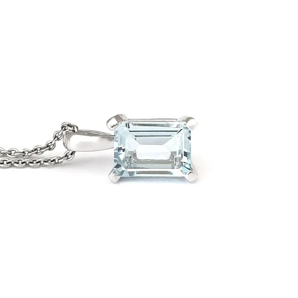 Petite Octagonal Aquamarine Pendant