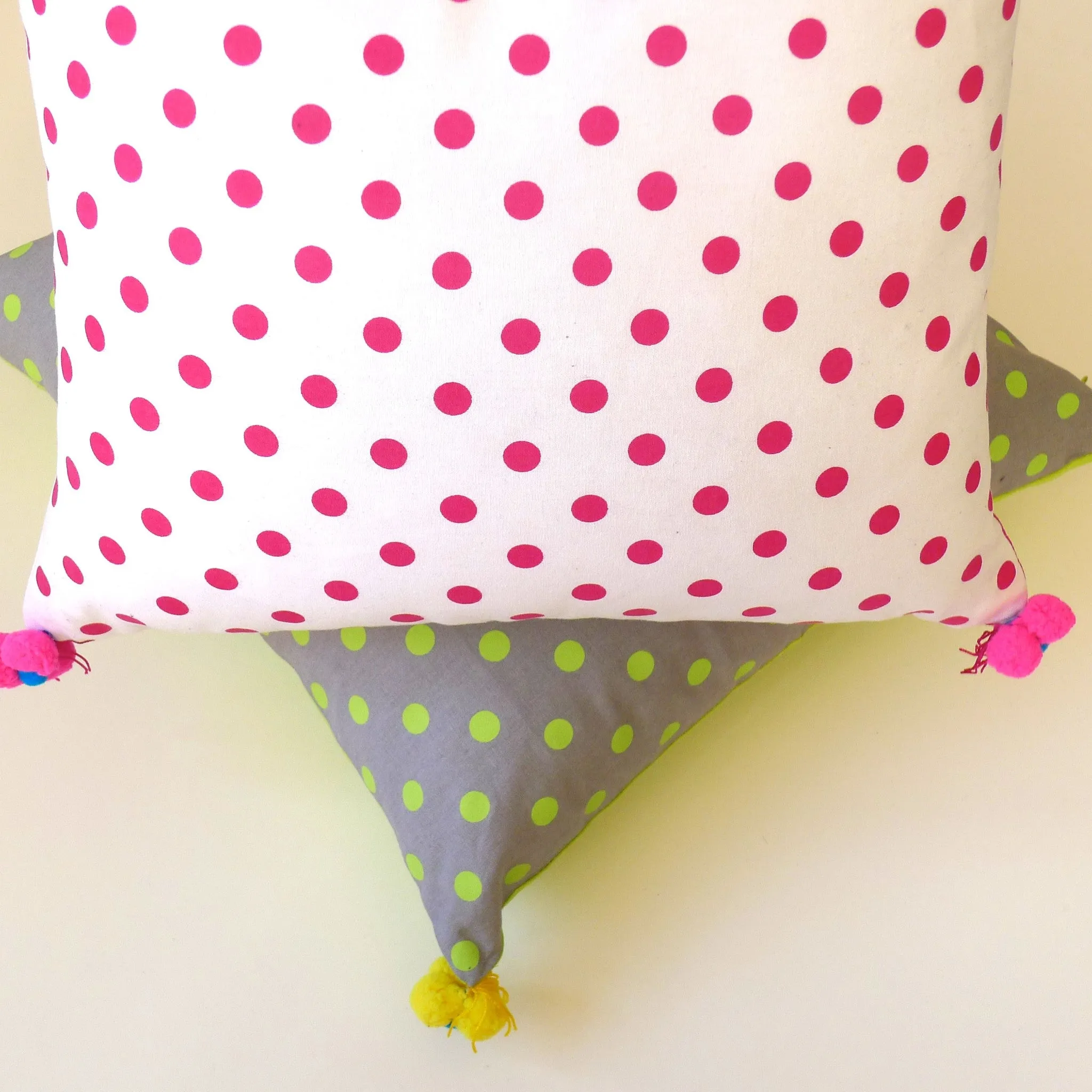 Pink or green Eiffel Tower print cushion