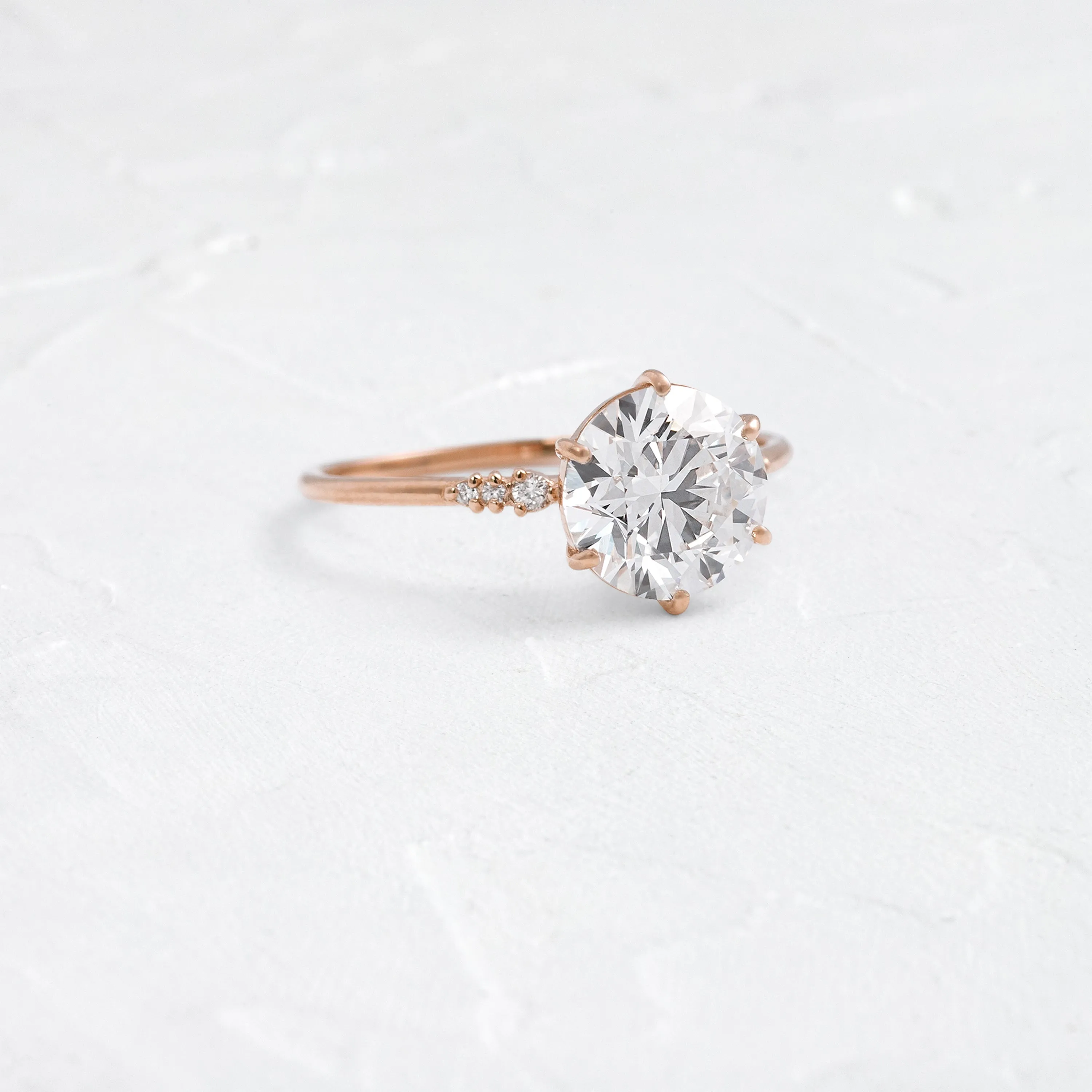 Poppy Seed Ring, Round Cut
