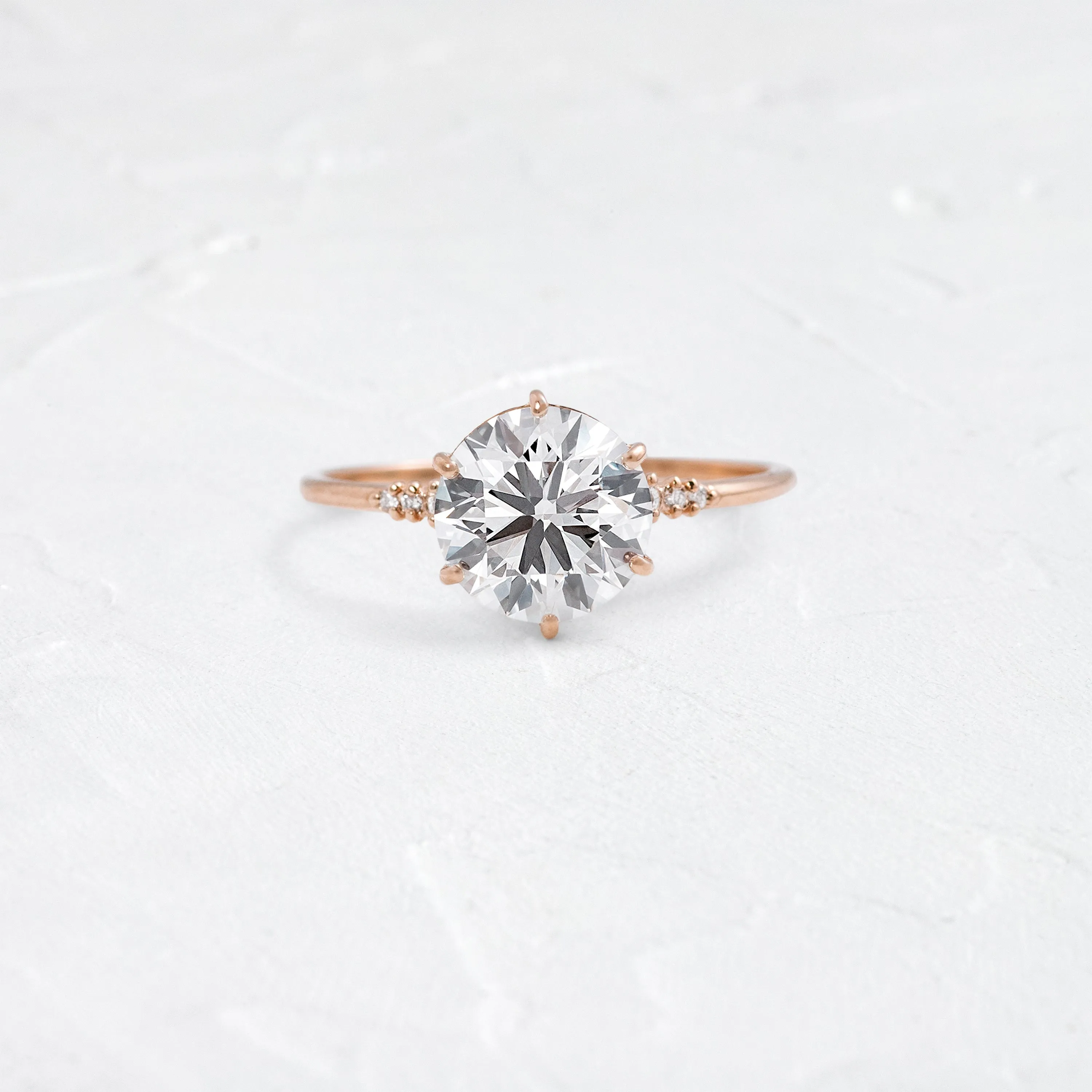 Poppy Seed Ring, Round Cut
