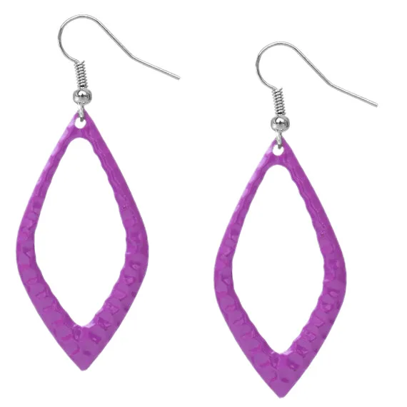 Purple Layered Glitter Teadrop Charm Necklace Set
