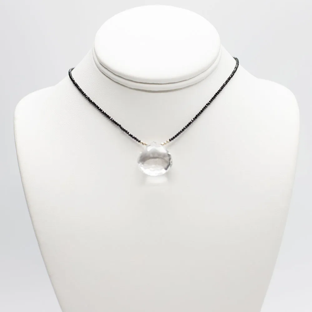 Quartz & Spinel Pendant Necklace