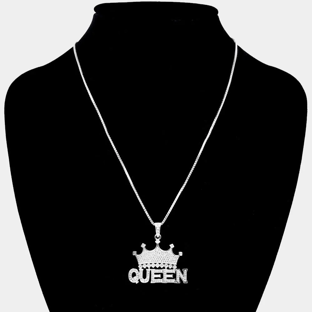 Queen Crown Pendant Necklace | PDN0024