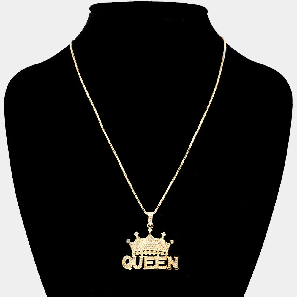 Queen Crown Pendant Necklace | PDN0024