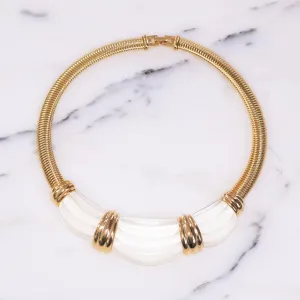 Rare Givenchy Couture Lucite and Gold Collar Necklace