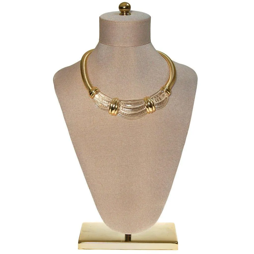 Rare Givenchy Couture Lucite and Gold Collar Necklace