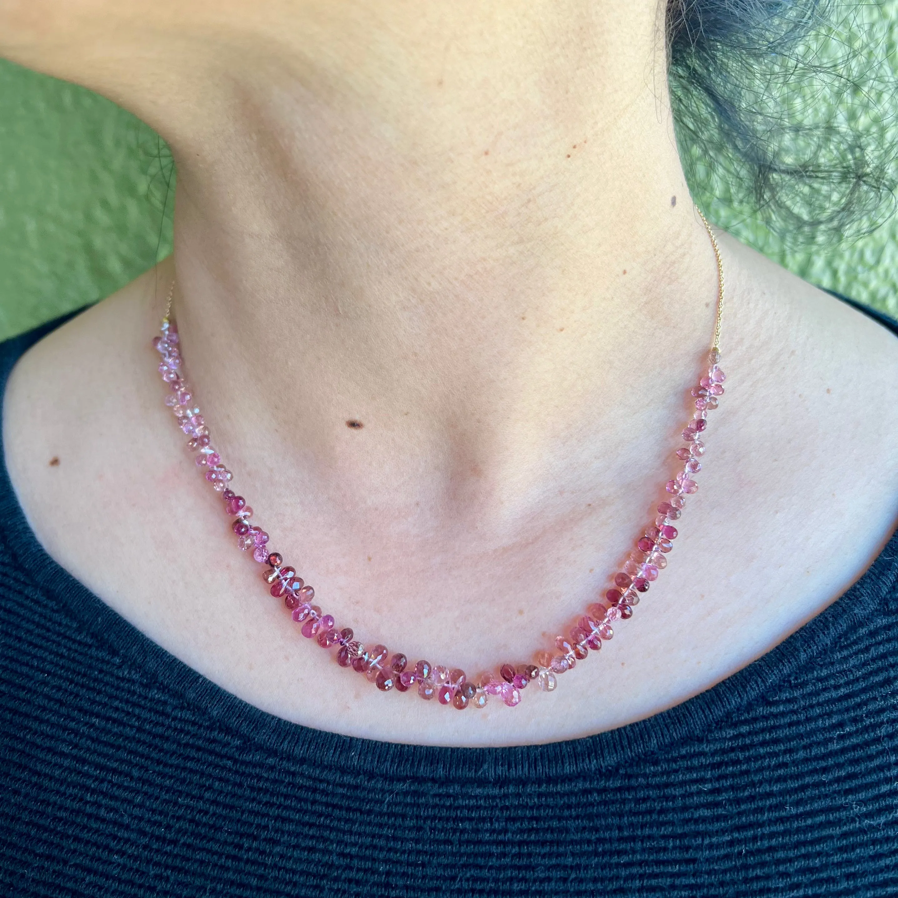Raspberry Delicate Tourmaline Necklace