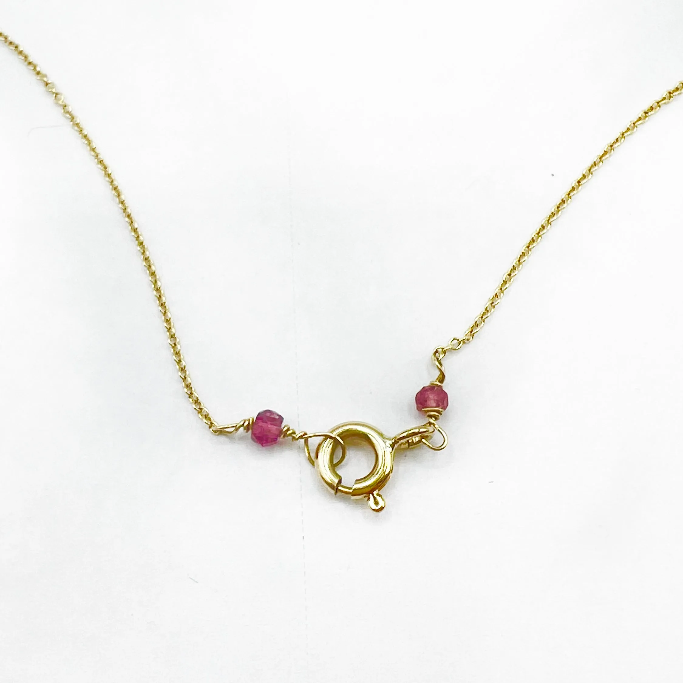 Raspberry Delicate Tourmaline Necklace
