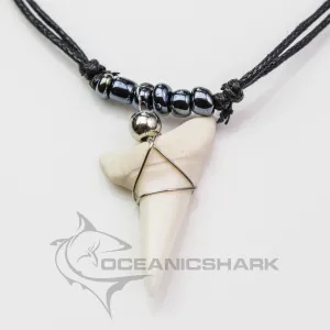 Real Shark Tooth Necklace Mako Metallic Grey c77