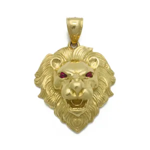 Roaring Lion Head CZ Pendant (14K)