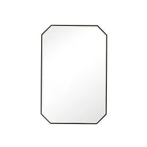 Rohe Octagonal Vanity Mirror - Wall Mount - 24" Brass/Glass/Matt Black