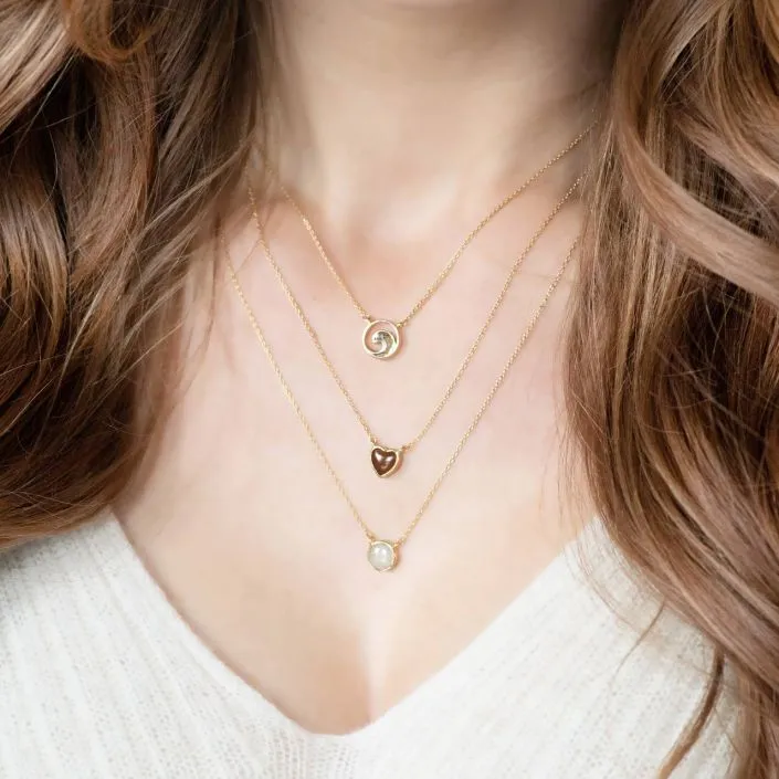 Round Delicate Dune Necklace - Gold