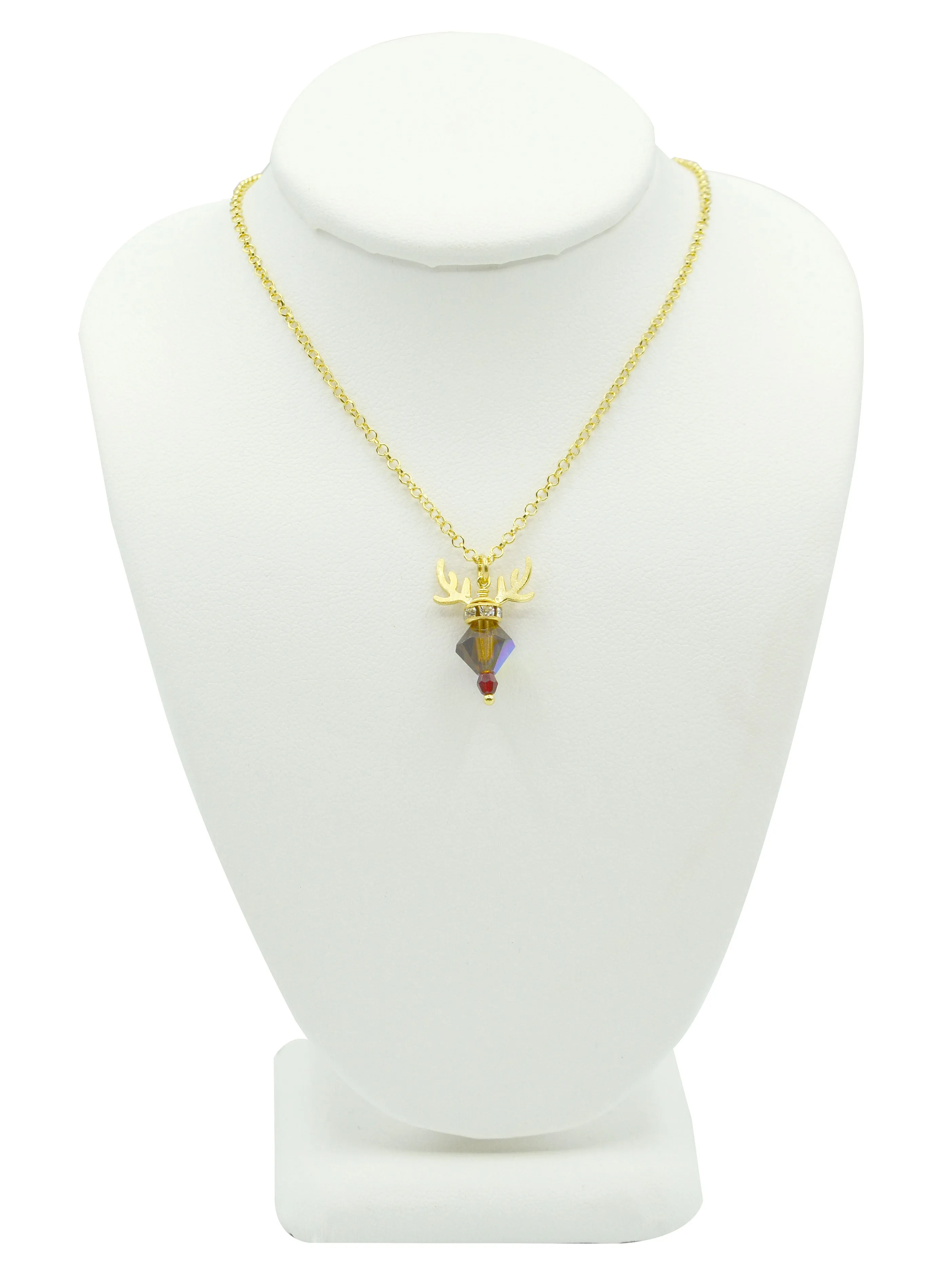 Rudolph Reindeer Crystal Necklace