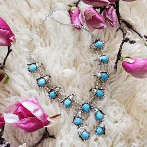 Sage Squash Blossom Necklace