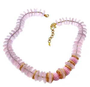 Sagrada 20K Rose Quartz Disk Necklace
