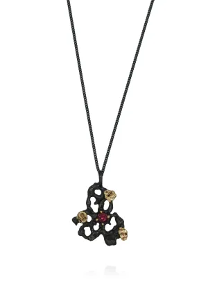 Scoria Necklace with Pink Tourmaline