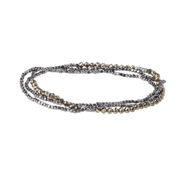 Scout Curated Wears Delicate Stone Wrap Bracelet/Necklace - Pyrite