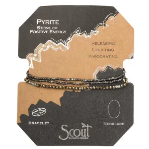 Scout Curated Wears Delicate Stone Wrap Bracelet/Necklace - Pyrite