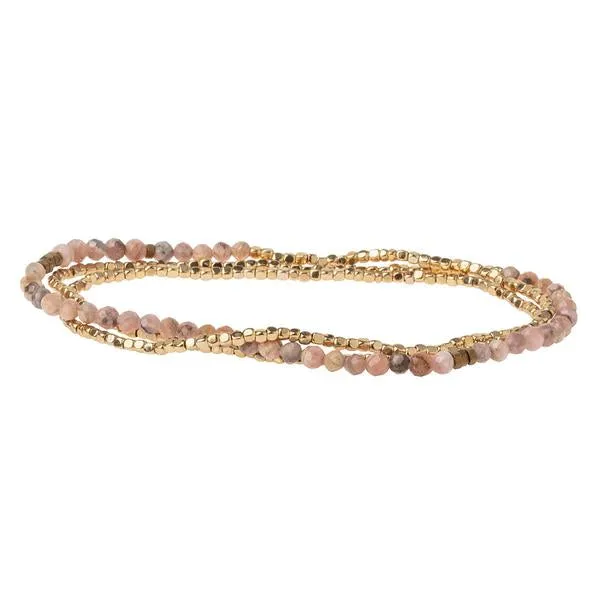 Scout Curated Wears Delicate Stone Wrap Bracelet/Necklace - Rhodochrosite