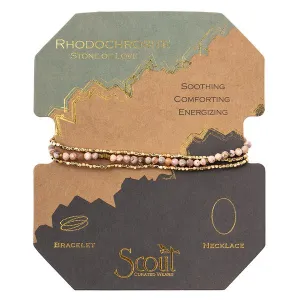 Scout Curated Wears Delicate Stone Wrap Bracelet/Necklace - Rhodochrosite