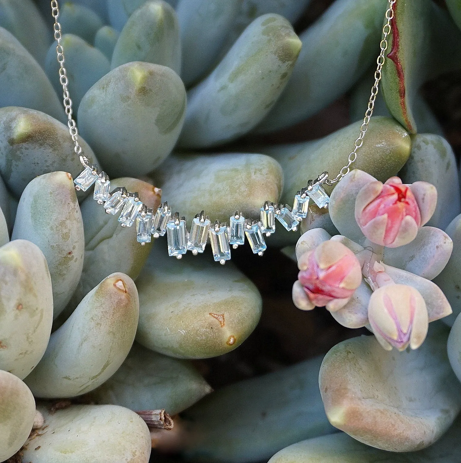 Signature Blue Topaz Smile Necklace 1