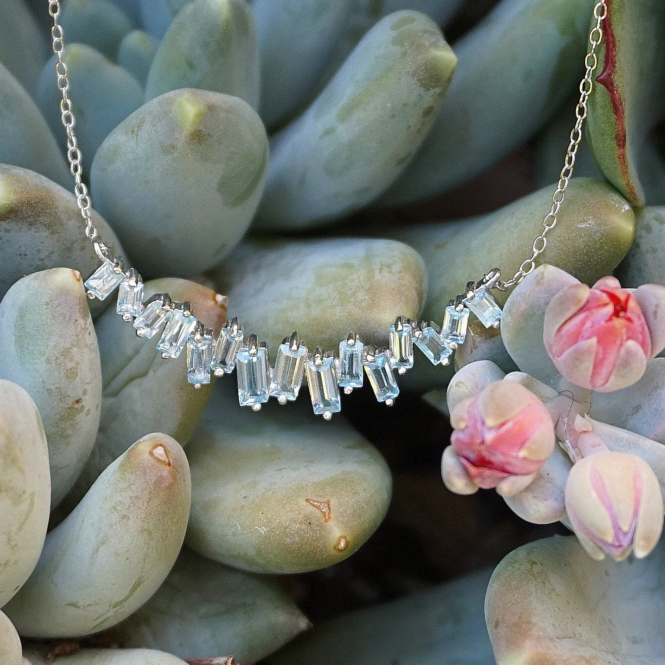 Signature Blue Topaz Smile Necklace 1