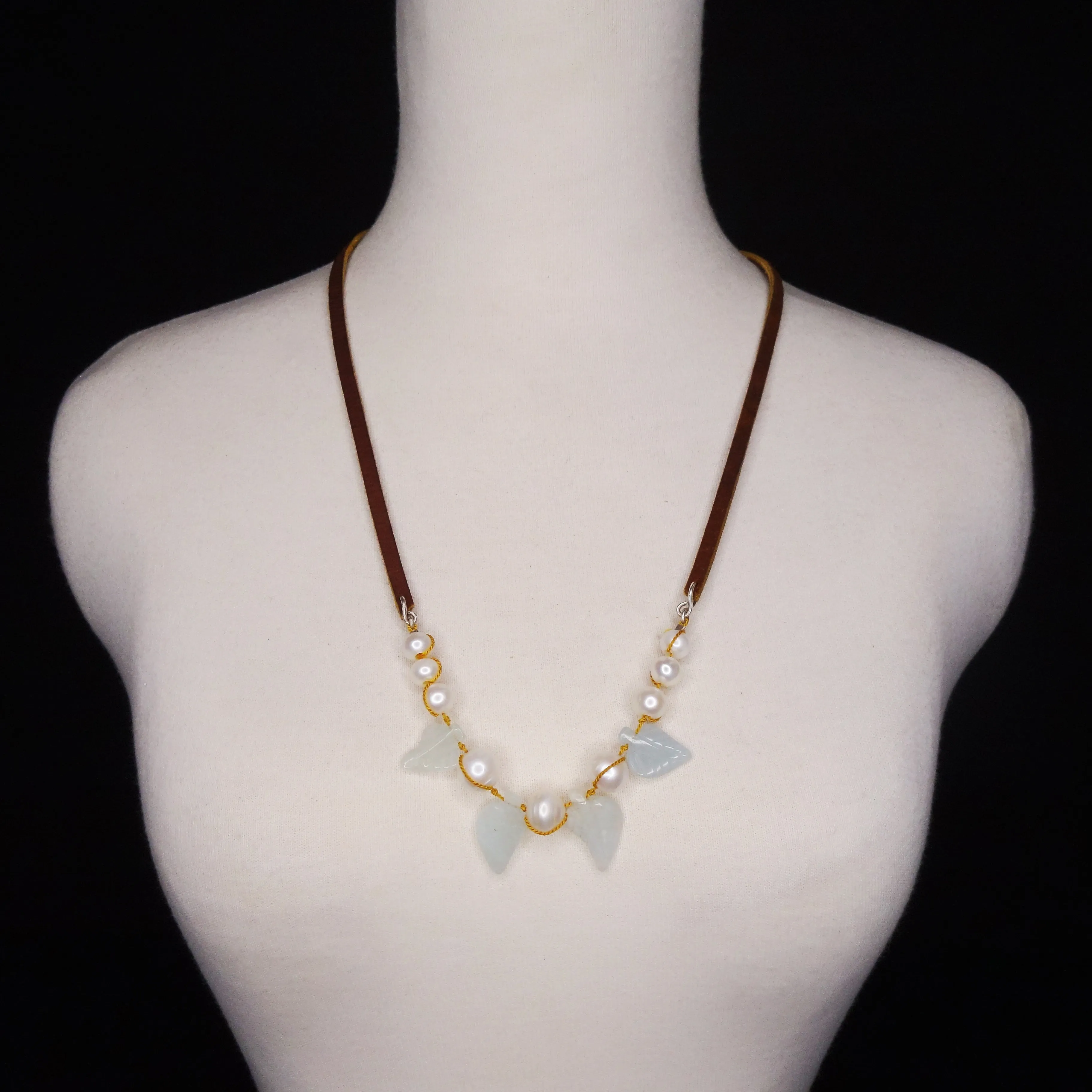 Siren's Song: aquamarine   pearl necklace, bracelet, headband