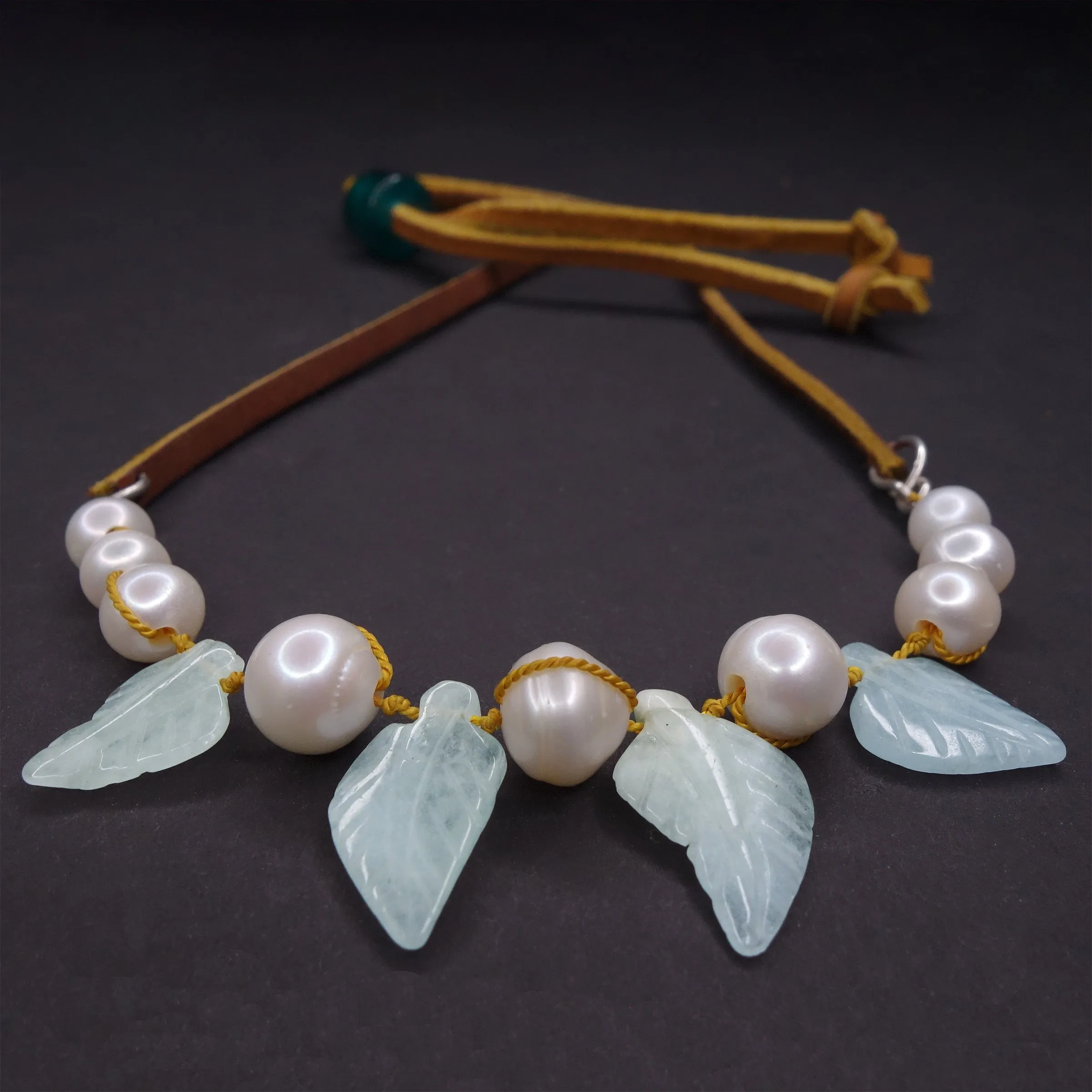 Siren's Song: aquamarine   pearl necklace, bracelet, headband