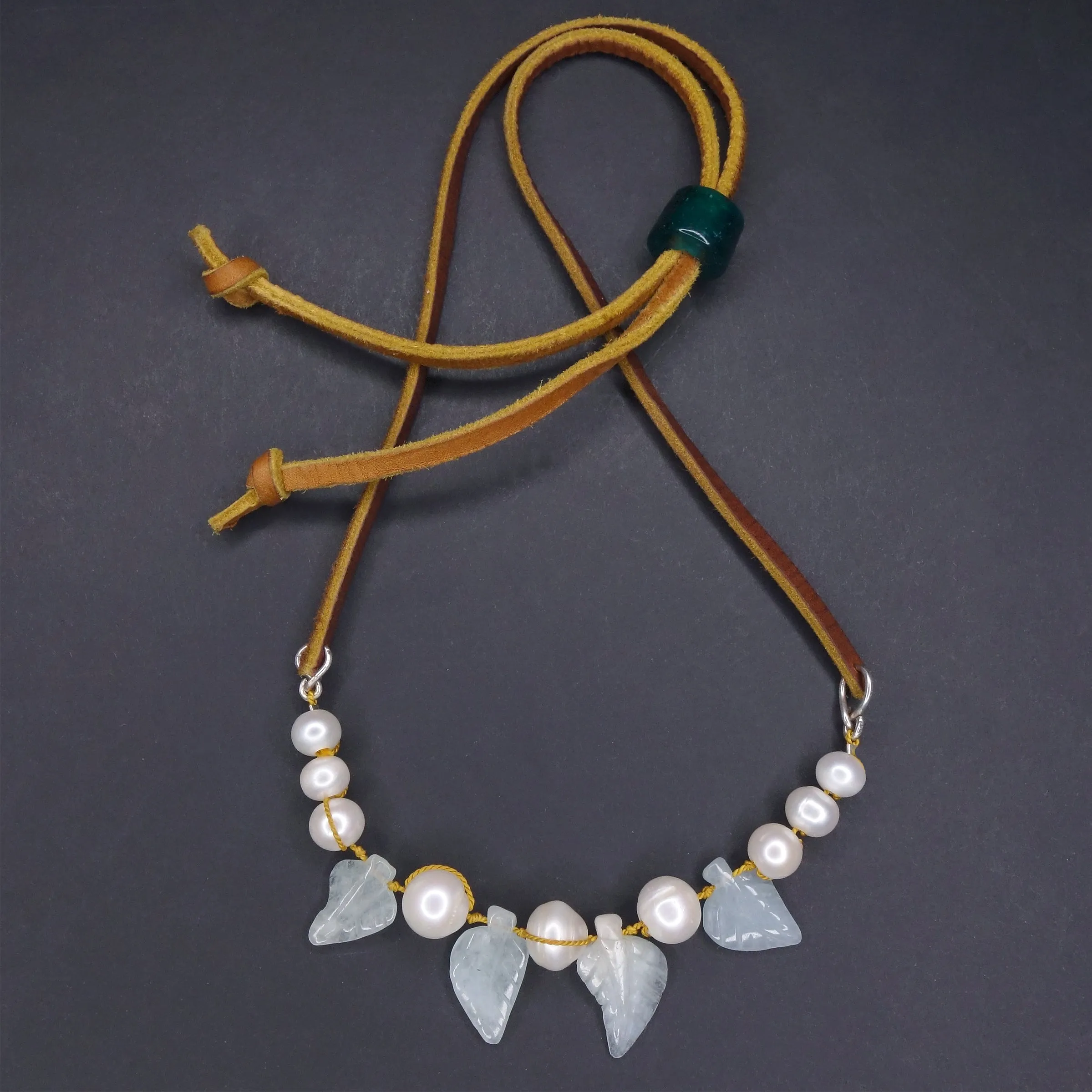 Siren's Song: aquamarine   pearl necklace, bracelet, headband